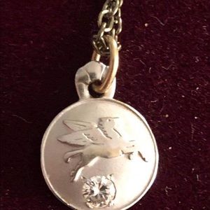 Mobil oil 14k pegasus/genuine diamond pendant